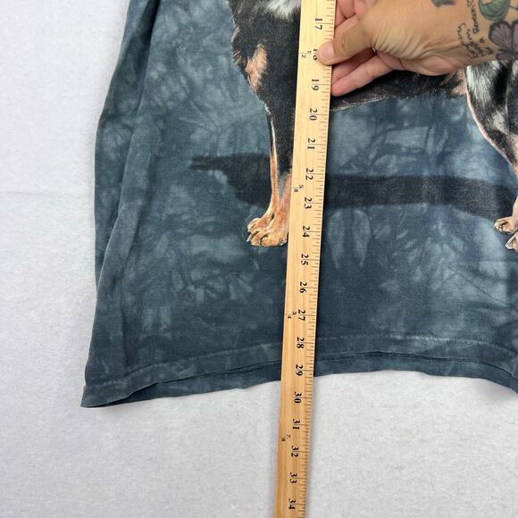 VTG The Mountain Large Tie Dye Rottweiler Graphic Cotton T Shirt Leather Tag - Picture 9 of 9